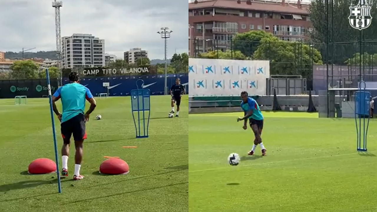 montaje-con-la-sesion-de-entrenamiento-de-jules-kounde-con-el-barcelona--el-30-de-julio-de-2022--captura-twitter-fcbarcelona