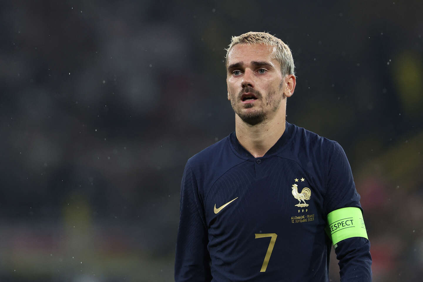 France's forward #07 Antoine Griezmann is pictured during the friendly football match between Germany and France the Signal Iduna Park stadium in Dortmund, western Germany, on September 12, 2023. (Photo by FRANCK FIFE / AFP)