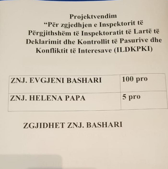 Votimi ne Kuvend-Evgjeni Bashari