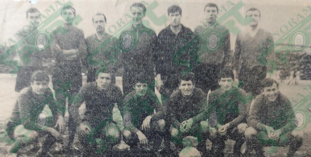 PARTIZANI - KAMPION I SHQIPËRISË 1971. Lart nga e majta: Suvorov SEFERI, Bujar CANI, Lin SHLLAKU, trajneri Loro BORIÇI, Safet BERISHA, Perlat ÇAKO. Ulur nga e majta: Astrit ZIU, Vladimir BALLUKU, Gjergji THAKA, Agim JANKU, Sabah BIZI, Panajot PANO