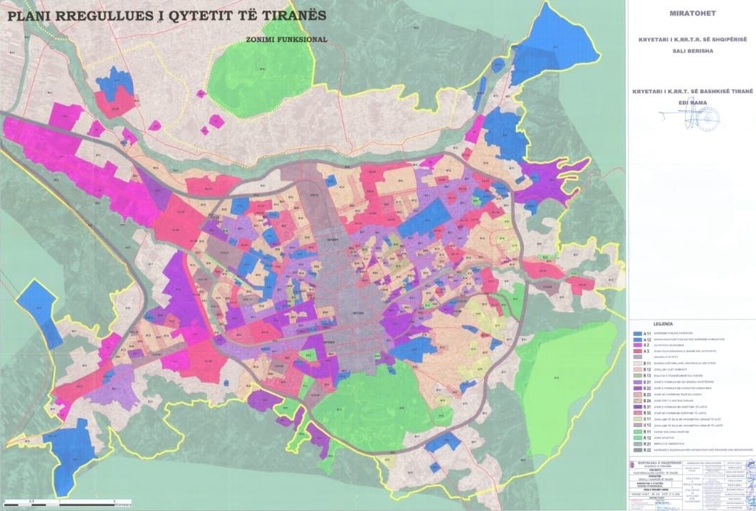 2008 urbaplan - zonimi funksional ne Tirane - ish-klubi kthehet banim
