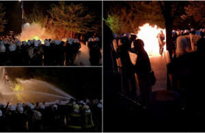 Protesta e opozitës, bashkia e Tiranës, molotov, shperthim