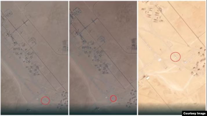 Një krahasim i aktiviteteve në bazën ruse Al-Jufra në Libi, më 5 dhjetor, 10 dhjetor dhe 15 dhjetor, dëshmon arritjen e aeroplanit rus Ilyushin. Burimi: Planet Labs.